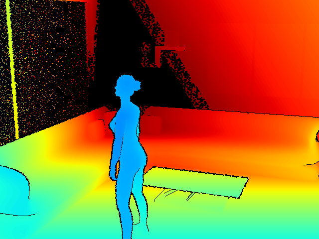 Depth frame after boundary gaps and far-range dropout